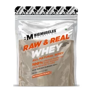 bigmuscles nutrition raw and real whey-1kg-unflavoured-front view