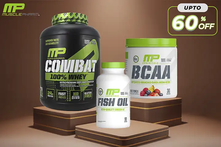 Up to 60% off on MusclePharm products, whey protein powder, mass gainer, bcaa from Superscoopz